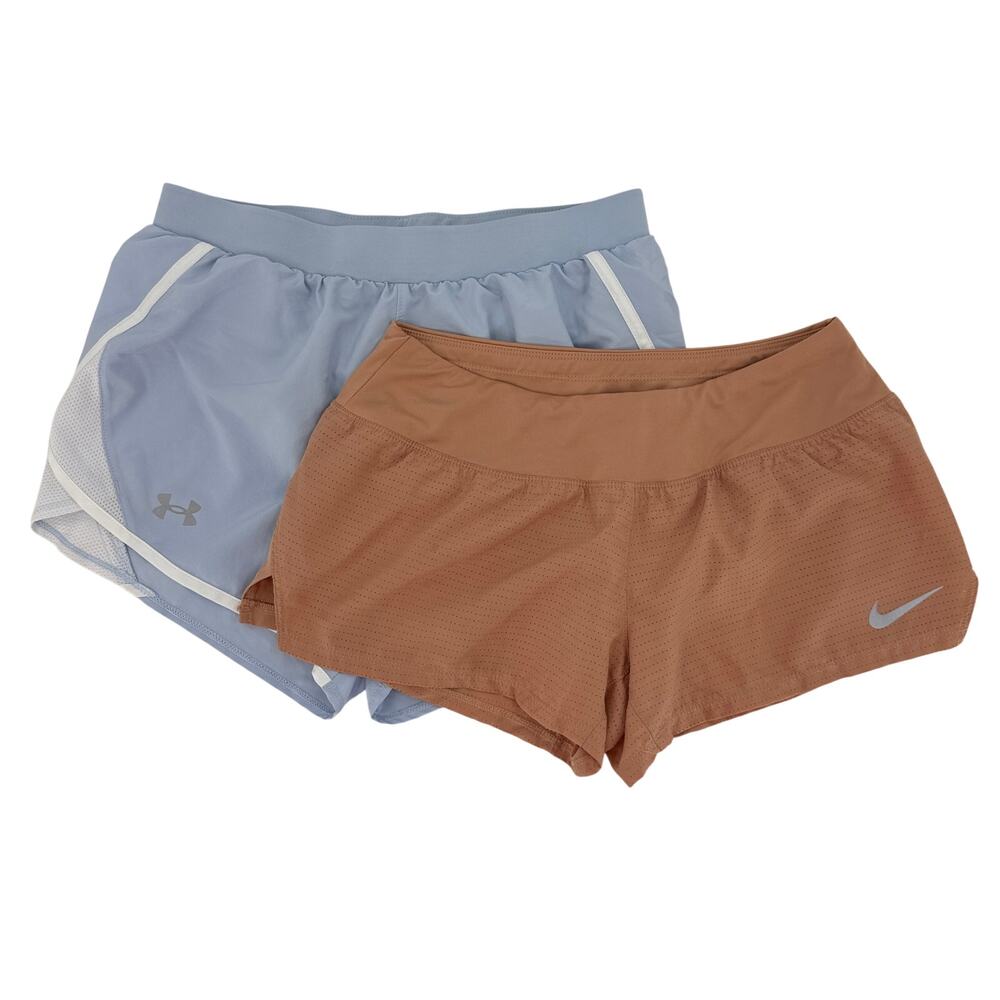 Lot of 2 Women's Lined Athletic Shorts Nike Dri-Fit & Under Armour Size Small